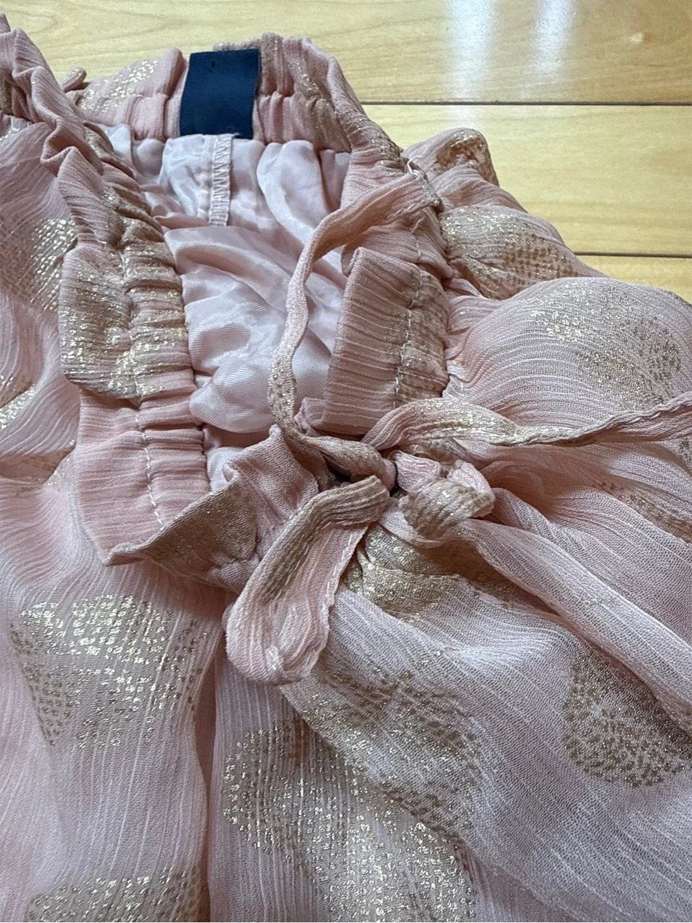 Pink and Cream Lace Layered Skirts